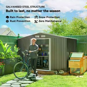 Grande Casetta da Giardino Moderna in PVC Effetto Legno Impermeabile - Ecologica - Product Image 6