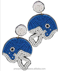 ต่างหูห่วงประดับลูกปัดรูปลูกฟุตบอลทำมือ ทองเหลืองประดับเพชรซิคอน น่ารัก ขนาดสั่งทำได้ ปักลายสำหรับงานปาร์ตี้ สำหรับผู้หญิง สาวๆ ขายส่ง ของขวัญ เครื่องประดับ - Product Image 2