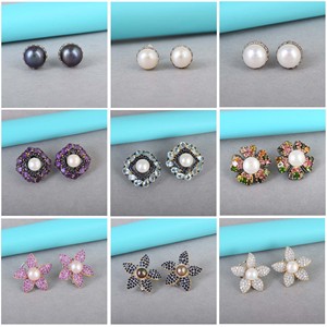 Cubic Zirconia Gemstone Floral Gemstone <b>Earrings</b> S925 Sterling Silver Pearl Gemstone Studs New Arrivals Hot Selling <b>Fine</b> Jewelry - Product Image 5
