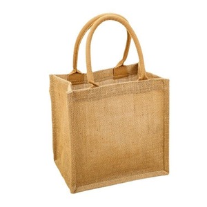 Elegant Reusable Jute Shopping Tote Two Handles Open Closure Sustainable Carry Bag for Outdoor Activities Travel Shopping - Product Image 1