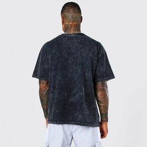 T-shirt Homme Oversize 100% Coton Coupe Boxy Grammage Lourd 300 GSM Lavage Vintage Streetwear Tee Fournisseur OEM ODM Vente en Gros - Product Image 3