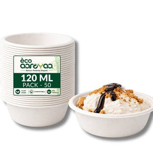Arya Digital 100% Biodégradable 4oz (120ml) – Lot de 25 Bols Compostables Jetables pour Portions, Sauces, Desserts, Fêtes – Design Moderne - Product Image 4