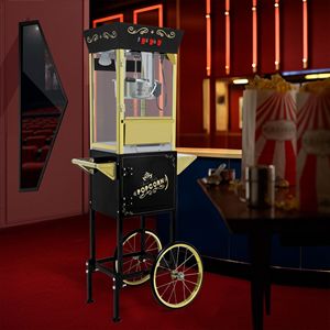 Carrello Vintage per Macchina Popcorn da 12oz con Pentola in Acciaio Inossidabile e Motore, Stile Cinema - Product Image 6