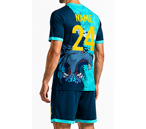 Ensemble de maillots de football personnalisés de haute qualité 2022, 100% polyester, impression par transfert thermique, technologie de découpe automatisée, logo personnalisé, équipe - Product Image 5