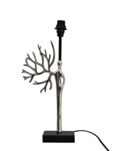 Base de lampe de table Arbre de Vie en argent |   Lampe de bureau Art Déco en aluminium abstrait |   Table d'appoint moderne en forme de branche de corail - Product Image 4