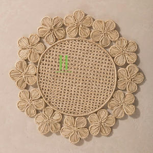 สินค้าหัตถกรรมที่ต้องมี แผ่นรองจานสานจากหญ้าทะเลธรรมชาติ ทำมือ ตกแต่งสไตล์โบโฮ เป็นมิตรกับสิ่งแวดล้อม เส้นผ่านศูนย์กลาง 35 ซม. ช่วยเพิ่มความสวยงามให้กับการรับประทานอาหาร - Product Image 5