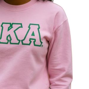 Sudadera Personalizada AKA Pink con Bordado en Sarga, Cuello Redondo, Color Verde Bosque, Unisex, para Hermandades Griegas, OEM ODM - Product Image 4