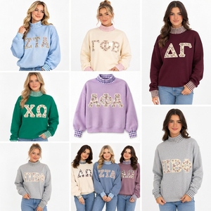 I.M INTERNATIONAL INDUSTRY <b>Women</b> Oversized Crew Neck <b>Sweatshirt</b> Set Solid Color <b>Red</b> 100% Cotton Knitted Breathable Waterproof - Product Image 6