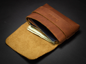 กระเป๋าสตางค์หนังมินิมอลสไตล์ Crazy Horse, ที่ใส่บัตรแบบบาง - Product Image 4