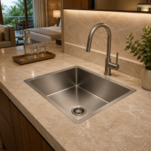 Stainless Steel Undermount Square Single Bowl Multi-Functional <b>Kitchen</b> <b>Sink</b> 304 Grade Brushed Finish Minimalist Design - Product Image 5