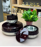 Ensemble de 4 grands récipients de conservation alimentaire africains, ensemble de casseroles isothermes pour fondue, ensemble de bols de présentation pour buffet, chauffe-plats