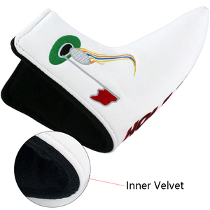 Funda para la cabeza del putter de golf, de cuero PU blanco, con diseño de 3D bordado de un hoy de ensayo, estilo blade, duradera - Product Image 4