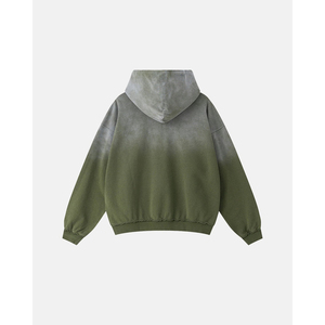Sudadera con capucha estilo urbano de alta costura OEM, corte cropped y holgado, con efecto vintage, degradado y desgastado, Colección Otoño 2026 - Product Image 2