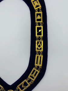 Collar de Oficial Masónico de Grados de los Aliados, con Moiré Dorado, para Regalia Masónica y Collar de Cadena para Oficiales de la Francmasonería - Product Image 4