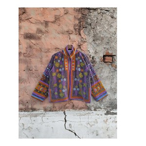 Nouveautés : Veste en velours brodée style bohème indien, veste de luxe artisanale Suzani, unisexe - Product Image 1
