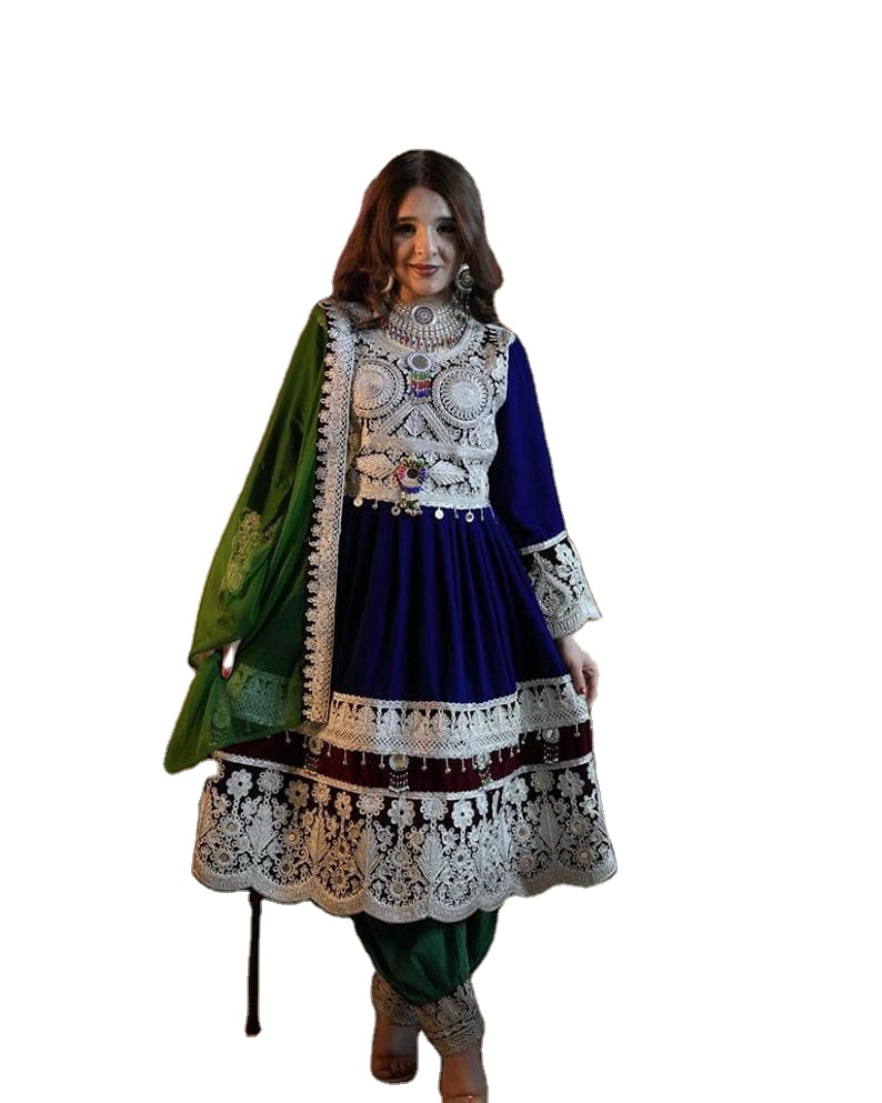 traditional pathani dress ladies Traditional Afghani Pathani Frock for Girls and Women Black Chiffon Embroidered 3 Piece Dress