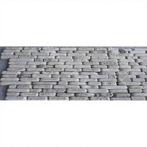 Panel de Pared Decorativo de Mármol Blanco Natural, Superficie Flameada, Diseño Tradicional, Revestimiento de Piedra Apilada en Seco, Antácido - Product Image 1