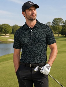 Camisa Polo de Golf con Estampado Floral para Hombre, Manga Corta, Transpirable, Deportiva, Casual, OEM, ODM, Ropa Personalizada para Hombre, Verano - Product Image 2