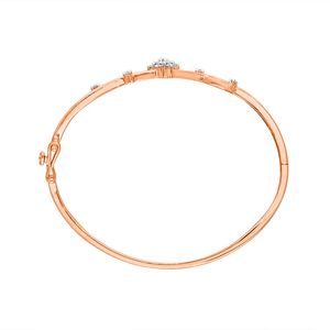 Rose Gold Lab Grown Diamond Bezel Round Link Bangle Bracelet - Product Image 3