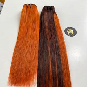 Extensions de cheveux humains vierges vietnamiens doublement tirés CDYHAIRVN, couleur gingembre cuivré, couleur personnalisée, correspondance de couleur de l'anneau, texture naturelle droite - Product Image 3