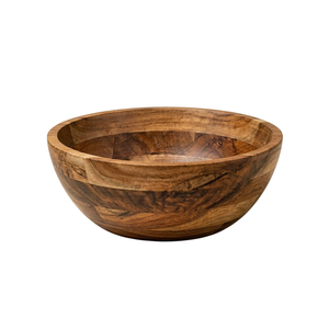 Tazón para Ensalada de Madera de Acacia, Hecho a Mano, Ecológico, Duradero, Plato para Servir Frutas, Centro de Mesa Decorativo para Cocina - Product Image 1