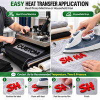 Étiquette thermocollante 3D personnalisée en TPU avec logo en relief pour vêtements, vêtements de sport, t-shirts, sacs