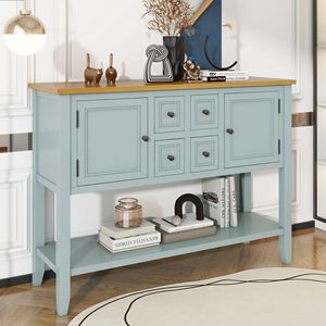 Cambridge Series Vintage Console <b>Table</b> with Ample Storage Four <b>Small</b> Drawers and Bottom Shelf for Living Rooms and Entrances - Product Image 1