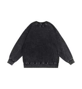 Custom Vintage Acid Wash Oversized <b>Crewneck</b> Sweatshirt Heavyweight Gothic Lettering Graphic Pullover Streetwear - Product Image 5