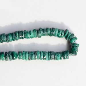 Cuentas de Piedra Preciosa de Malaquita Verde Natural Facetada en Forma de Neumático, Rondelle, Heishi, para Fabricación de Joyas, Hilo de Piedras Sueltas - Product Image 2