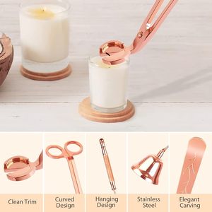 4-Piece Stainless Steel DIY <b>Candle</b> <b>Wick</b> Trimmer Dipper Snuffer with Tray and Scissors Set - Product Image 2