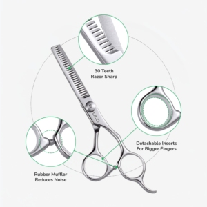 Ciseaux de coiffure professionnels en acier inoxydable Harbor Industry, ciseaux à effiler, ciseaux de barbier, ciseaux de salon de coiffure, 6,5 pouces - Product Image 4
