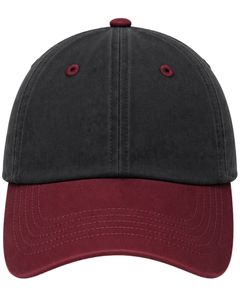 Casquette de baseball bicolore noire et bordeaux personnalisée par le fabricant, ajustable, unisexe, en coton, décontractée, sportive, mode, pour l'extérieur - Product Image 1
