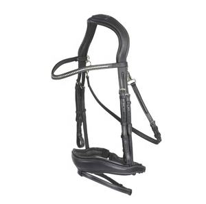 Deportes al aire libre Equitación Propósito Bridas de caballo de cuero genuino con brida de caballo de frente de cristal - Product Image 1