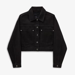 Chaqueta Vaquera Corta Reversible de Lujo con Logotipo, Impermeable, para Otoño, para Mujer, Negra, de Manga Larga, Moderna, Informal - Product Image 3