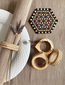 Anillo de Servilleta de Madera de Lujo para Boda, Clásico, Hecho a Mano, Duradero y Ecológico, Accesorios para la Mesa de Comedor de Tradebyd - Product Image 4