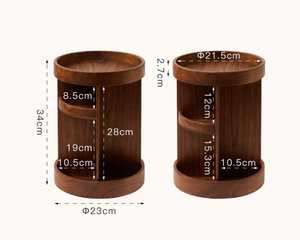Affordable Wooden Cosmetic Organizer Cylinder 23cm Diameter With <b>Drawers</b> Simple Style Makeup Storage Cabinet By AALIYAN IMPEX - Product Image 3