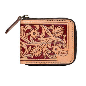 Cartera occidental de cuero genuino de grano completo de alta calidad para hombres de ágata - Product Image 1