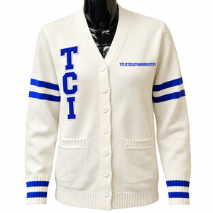 เสื้อสเวตเตอร์คอวี Zeta Phi Beta สำหรับชมรม/สมาคม/โรงเรียน/วิทยาลัย/มหาวิทยาลัย  คาร์ดิแกนถักลายโลโก้สำหรับทุกเพศ - Product Image 1