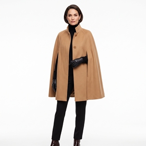 Cape en laine mélangée pour femme, classique, élégante, décontractée, manteau drapé, OEM ODM, vente en gros, usine, marque privée, faible MOQ - Product Image 1