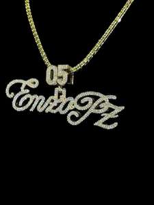 Collar con Placa de Nombre Personalizada en Escritura Cursiva con Incrustaciones de Diamantes Moissanita, Colgante Personalizado, Joyería Hip Hop, Colgante con Engaste Personalizado - Product Image 3