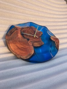 Handcrafted Wooden Epoxy Resin <b>Wall</b> <b>Clock</b> Modern Rustic Decor <b>Silent</b> Quartz Unique Home & Office Accent - Product Image 2