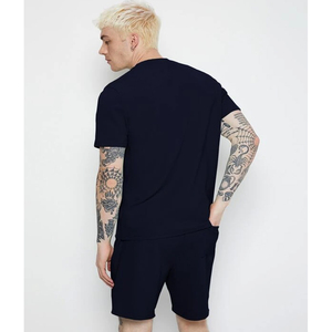 Conjuntos de Camiseta y Pantalones Cortos Deportivos para Hombre, 100% Algodón French Terry, Color Negro Lavado, con Cordón Ajustable, Estampados, Personalizados - Product Image 4