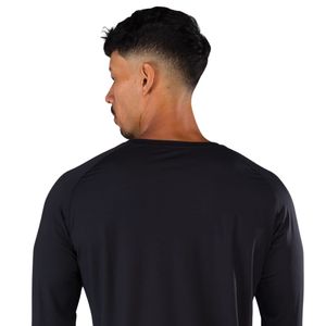 <b>Men's</b> Black Long Sleeve Performance T <b>Shirt</b> Moisture Premium Athletic Workout Training Sportswear <b>Shirt</b> - Product Image 5