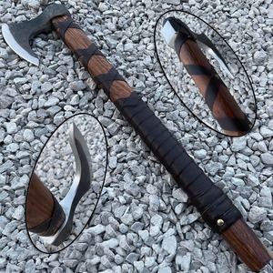 Hacha Vikinga de Alta Calidad, Fabricada a Mano, con Espiga Plana, Cabeza de Acero con Alto Contenido de Carbono y Mango de Madera, de BA Enterprises - Product Image 1