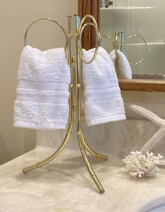 Decorative Brass Towel Stand For Luxury Bathroom Accessories Countertop Display High Quality Towel Holder Durable Designs - Product Image 4