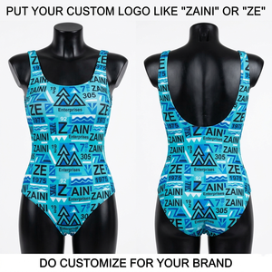 Traje de Baño Bikini de Cintura Alta para Mujer, Poliéster Elástico de 220 GSM, Color Sólido, Logotipo Personalizado, OEM ODM - Product Image 1