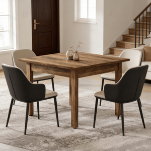 Tavolo da Pranzo Solido Ovale Assemblato con Motivo Rettangolare in Pietra Sinterizzata Effetto Marmo - Product Image 5