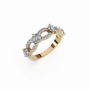 Anillo de Diamante Cultivado en Laboratorio Infinite Grace, Corte Redondo, Oro Amarillo de 18K, Anillo de Lujo para Mujer, Certificado IGI, para Exportación al por Mayor desde India - Product Image 4