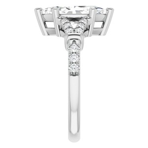 Marquise Cut <b>Split</b> Shank Luxury Moissanite <b>Ring</b> 925 Sterling Silver White Gold Plated Engagement Wedding Party Promise Gift for - Product Image 4