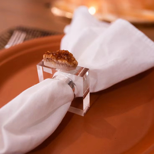 Handmade Resin Napkin Rings Elegant <b>Table</b> Decor Accessories For Christmas Thanksgiving Wedding And Dinner <b>Parties</b> - Product Image 1